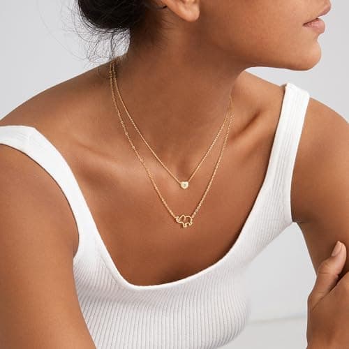 Fettero Tiny Gold Initial Heart Necklace for Women