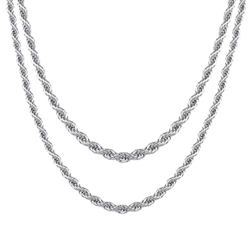 Ursteel Layered Chain Necklaces for Men