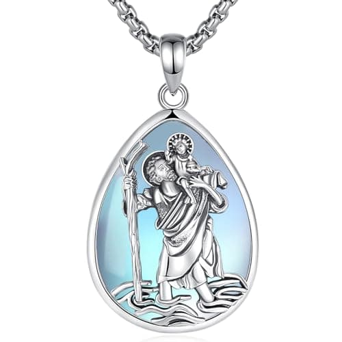 EUDORA 925 Sterling Silver Crucifix Pendant Necklace with Bible Verse Amulet