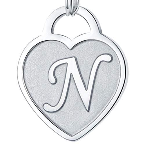 Stainless Steel Engraved Heart Initial Bracelet - Birthday Christmas Gift for Women & Teen Girls