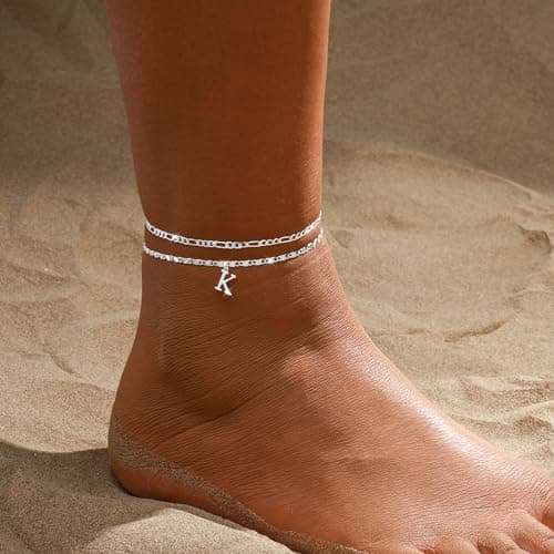 Tasiso Women's Waterproof Sterling Silver Plated Anklet Jewelry