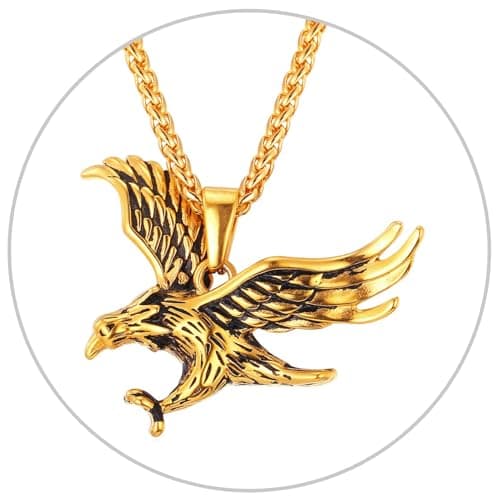 Retro Black Stainless Steel U7 Animal Pendant Necklace for Men & Women Cool Gift