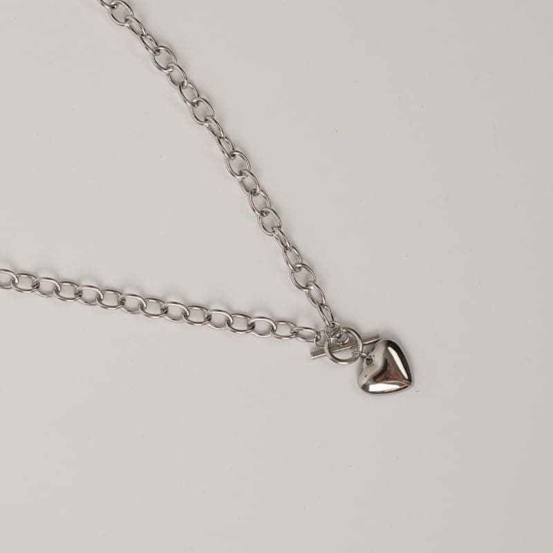 Silver Heart Pendant Necklace for Women; Unique Handmade Jewelry with Gift Box