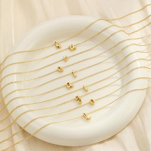 RLMOON Gold Initial Layered Choker for Women A-Z Personalized Pendant Jewelry