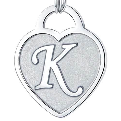 Stainless Steel Engraved Heart Initial Bracelet - Birthday Christmas Gift for Women & Teen Girls