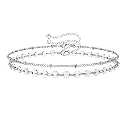 Turandoss Women's 14K Gold Plated Evil Eye Layered Bracelet