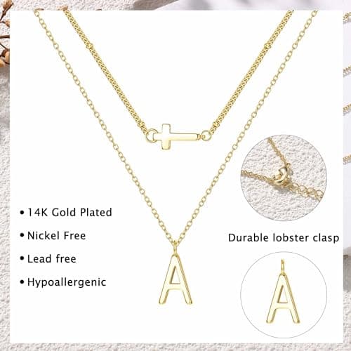 Trendy 14k Gold Plated Cross Choker Necklace for Women