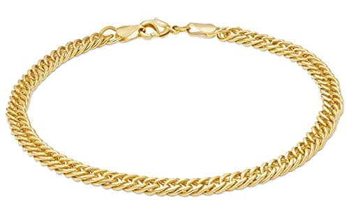 Barzel 18K Gold Plated Women's Rambo Cuban Anklet, 10 Inches - Brazil