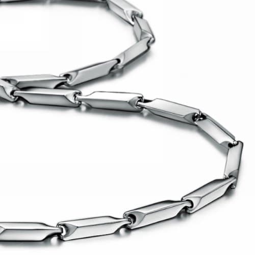 Merdia Men's Stainless Steel Ingot Chain Necklace