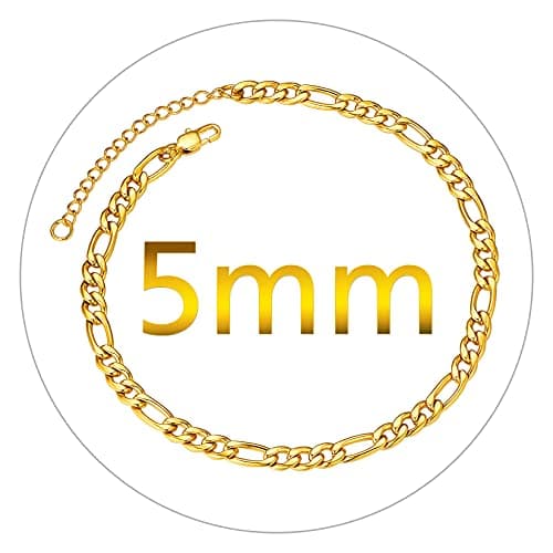ChainsPro 18K Gold Plated Resizable Anklet Chain - Gift Box Included