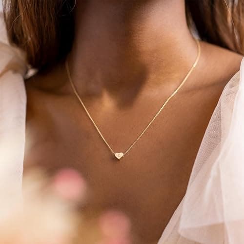 BAYLAY Kids Valentine's Heart Initial Necklaces A-Z Gold Plated Valentines Gifts