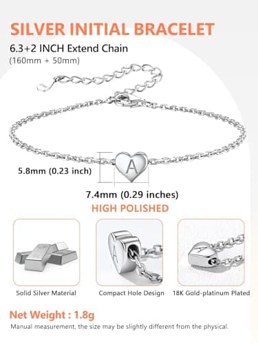 Silvora Initial Bracelets for Women