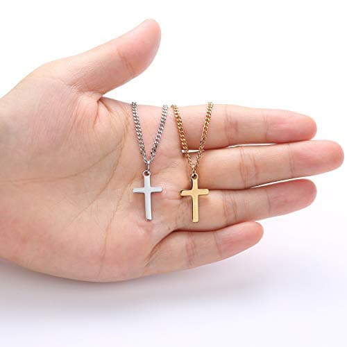 Joxevyia Cross Necklace - 14K Gold Filled Stainless Steel for Men & Women