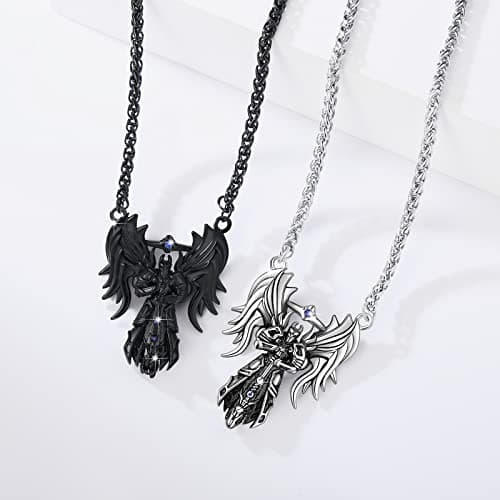 YAMI Angel Wings Dragon Pendant 316 Stainless Steel Necklace