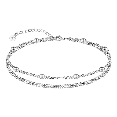 Chic 925 Sterling Silver Multilayered Anklet for Women Satellite, Star Jewelry