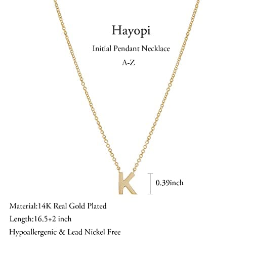 Hayopi Gold Plated Personalized Initial Choker Necklace for Women