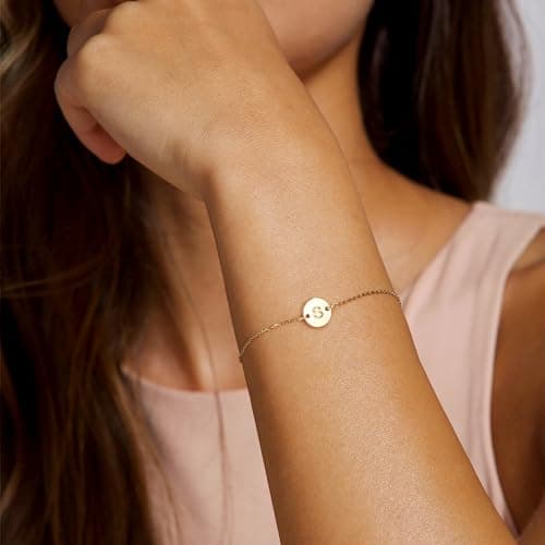 Ursteel Gold Initial Bracelet for Women and Girls