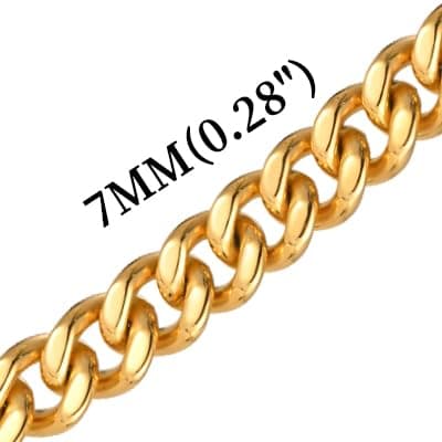 Men's Solid Cubian Link Cross Necklace - VNOX Stainless Steel Silver/Gold Plated Jewelry