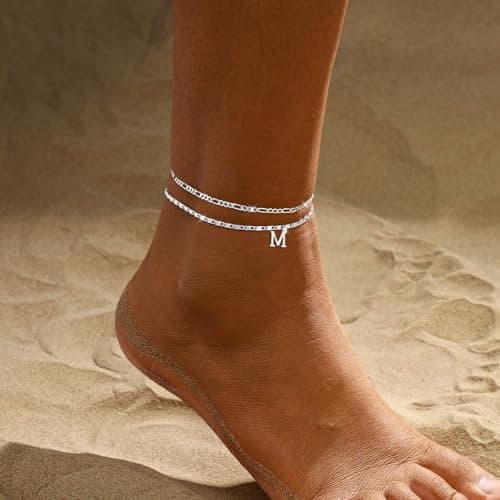 Tasiso Women's Waterproof Sterling Silver Plated Anklet Jewelry