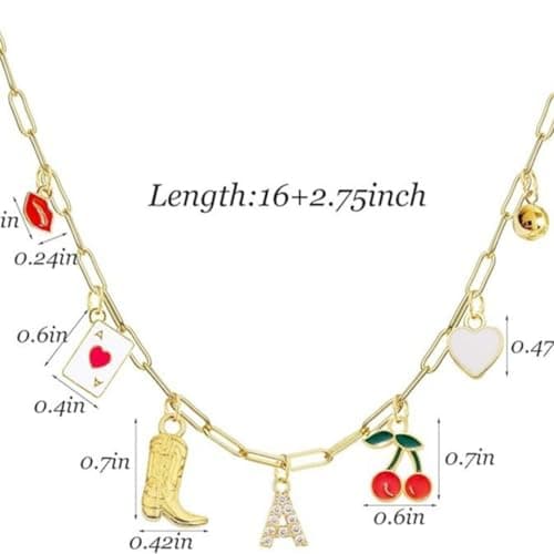 JokZan Women's Beach Charm A-Z Gold Charms Choker Necklace Personalized for Her