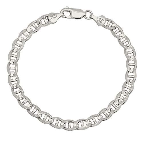 Savlano 925 Sterling Silver Solid Italian Figaro Anklet for Women, 0.8mm-5mm, Gift Box Included