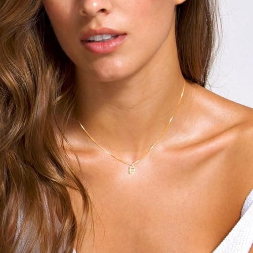 Gold Layered Initial Necklaces for Women - Dainty Letter Pendant Choker Necklaces - Trendy Christmas Gifts