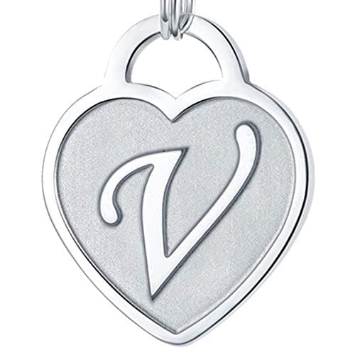 Stainless Steel Engraved Heart Initial Bracelet - Birthday Christmas Gift for Women & Teen Girls