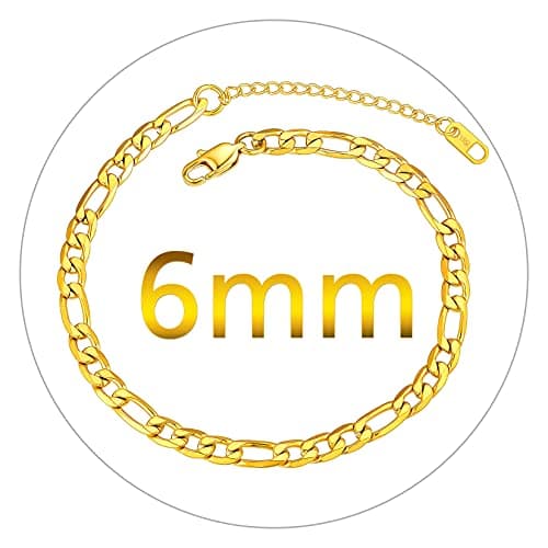 ChainsPro 18K Gold Plated Resizable Anklet Chain - Gift Box Included