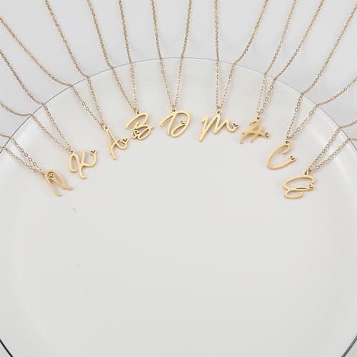Personalized Gold Initial A-Z Pendant Heart Choker Jewelry for Women