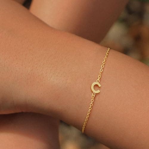 Turandoss Gold Plated Initial Bracelets for Women Trendy Jewelry Gifts