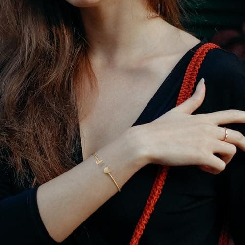 BRIJEWLIC 14K Gold Plated Initial Bracelets for Women and Girls