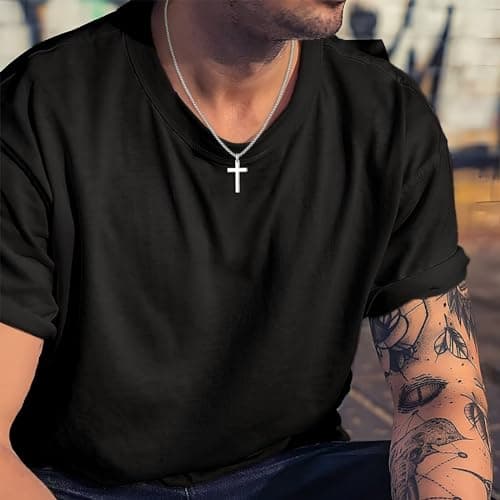 S925 Sterling Silver Cross Necklace for Men & Women