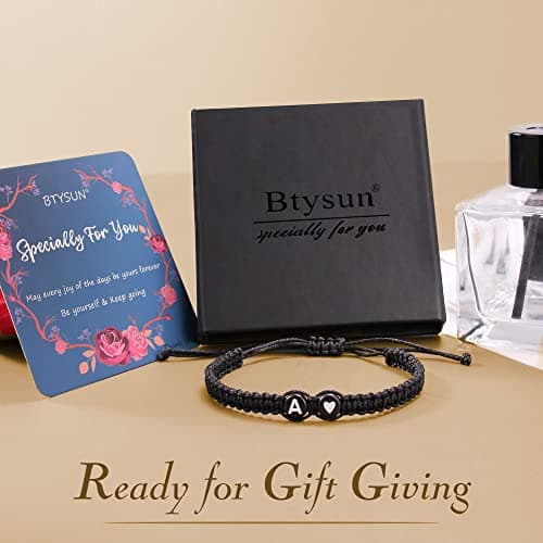 Trendy Btysun Initial Bracelets A-Z for Women and Friends Heart Link Gifts