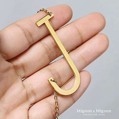 MignonandMignon Custom Initial Necklace for Women - Personalized Gift for Her, Best Friend or Mom