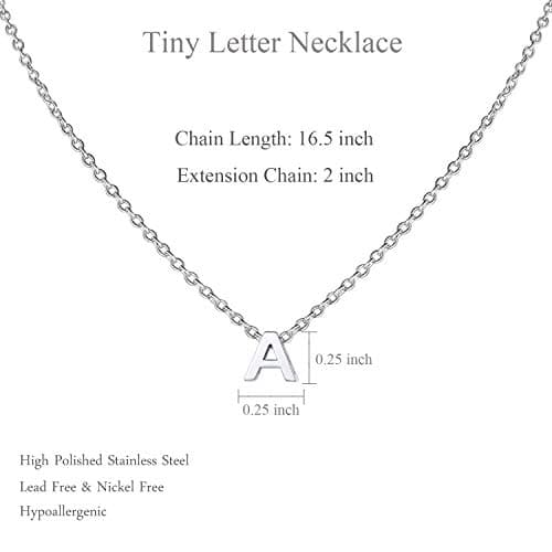 MOMOL Women's Stainless Steel Initial Necklace Personalized Name NecklaceSetBranchting
