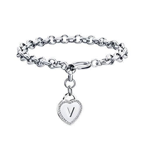 CaleesLLC Personalized Letter Charm Anklet for Women