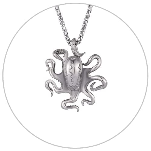 Stainless Steel U7 Skull Pendant Necklace - Gothic Punk Jewelry with 22-24 Inch Chain