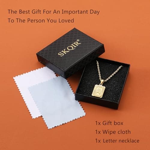 Stainless Steel Initial Letter Necklaces for Men & Women, Cross Pendant Gift for Boys