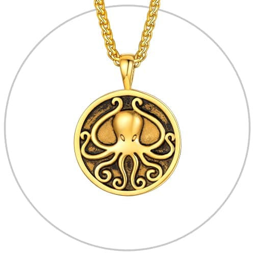 Stainless Steel U7 Skull Pendant Necklace - Gothic Punk Jewelry with 22-24 Inch Chain
