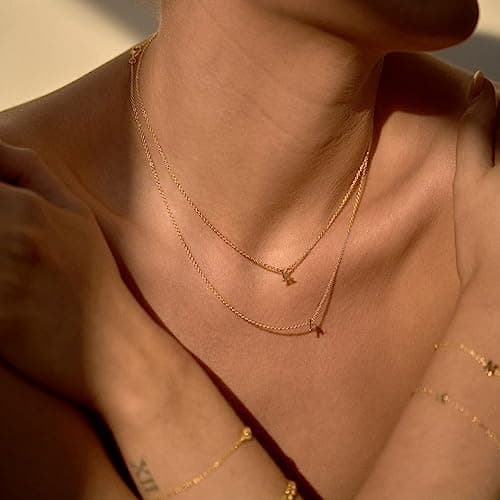 Hayopi Gold Plated Personalized Initial Choker Necklace for Women