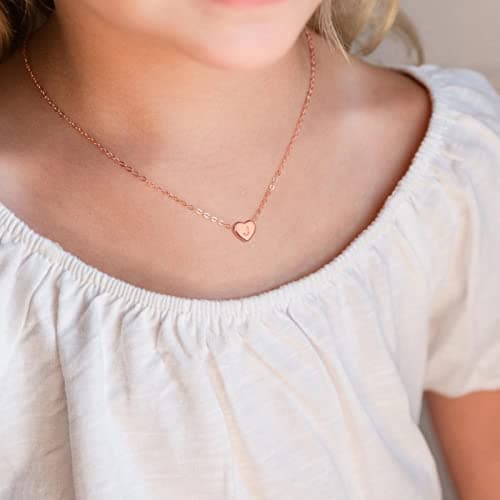 Turandoss Hypoallergenic Sterling Silver Heart Initial Necklace for Women