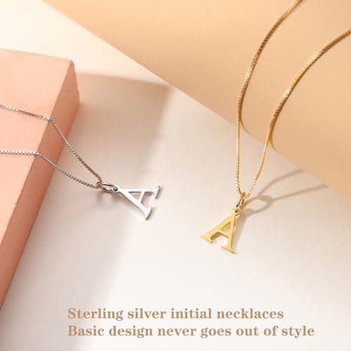 JSJOY Sterling Silver Initial Choker Necklace for WomenGifts for Teen Girls