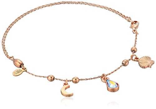 Alex and Ani Women's Adjustable Anklet, Summer Oceanside Charm, Shiny Finish, 11.5 in