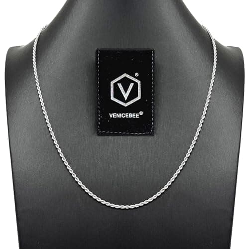 VENICEBEE Best 24" 316L Surgical Grade Stainless Steel Chain Necklace, HypoallergenicLead-Free Metal