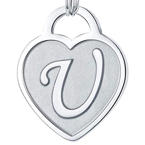 Stainless Steel Engraved Heart Initial Bracelet - Birthday Christmas Gift for Women & Teen Girls