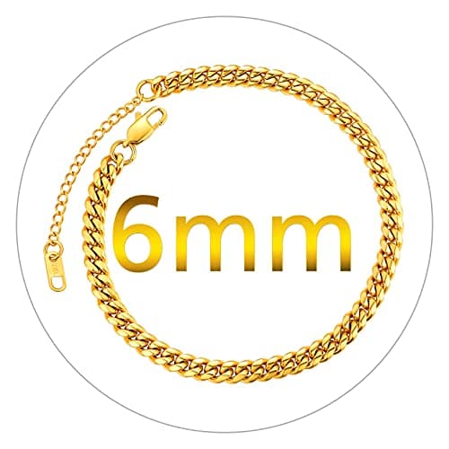 ChainsPro 18K Gold Plated Resizable Anklet Chain - Gift Box Included