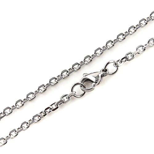 HZMAN Mens Silver Cross Pendant Necklace 22+2 Inches Chain