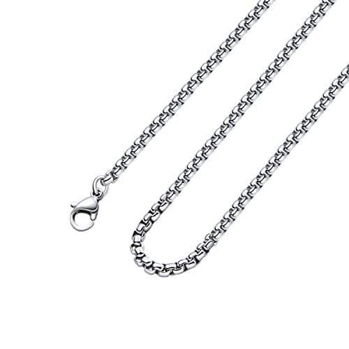 Stainless Steel Round Box Chain Necklace for Men & Women