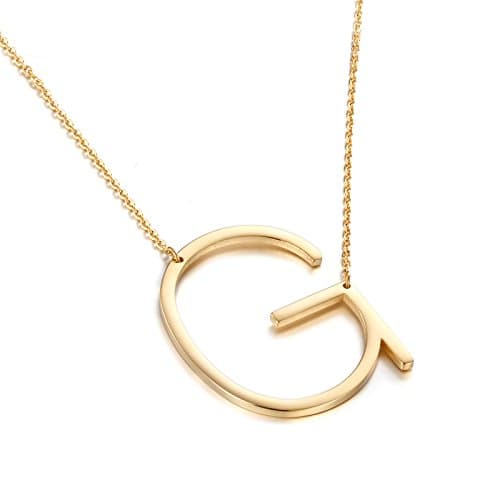 Big Letter Stainless Steel Initial Pendant Jewelry for Women Best Friends Gifts