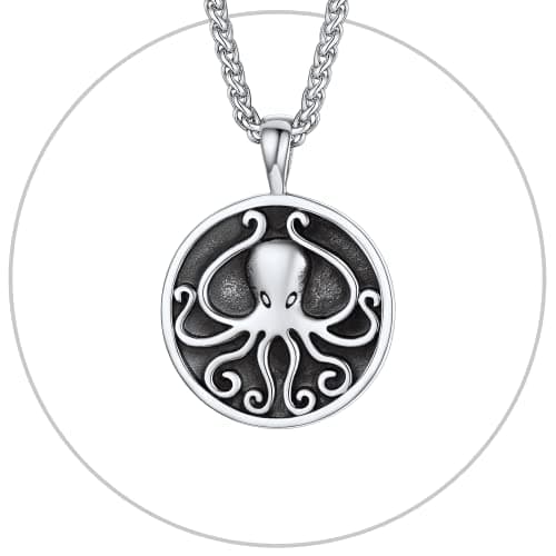 Stainless Steel U7 Skull Pendant Necklace - Gothic Punk Jewelry with 22-24 Inch Chain